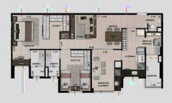 Imagem 2: Apartamento com 2 dormitórios à venda, 83 m² por R$ 710.000,00 - Fundação - São Caetano do