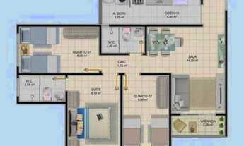 Imagem 2: Casa Condomínio Park View Residence , Posição:leste ,64m<br>Rebaixamento de Gesso e