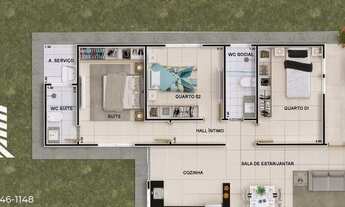 Imagem 3: Casas em Condomínio Fechado/Térrea 80m² 03 Quartos/ Moderna e Entrada Facilitada