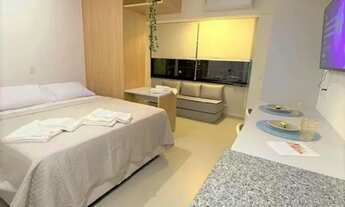 Imagem 6: Studio de 1 quarto, mobiliado, com varanda, linda vista e ótima estrutura no prédio. Perto