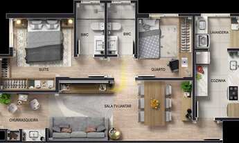 Imagem 7: Apartamento 1 Suíte + 1 Quarto à venda, 88 m² por R$ 430.000 - Cancelli - Cascavel/PR