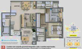 Imagem 2: Apartamento 87m 2 suítes, varanda gourmet, 2 vagas no coração do Vila Ema