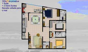 Imagem 4: Apartamento com 3 dormitórios à venda, 103 m² por R$ 1.200.000,00 - Gravatá - Navegantes/S