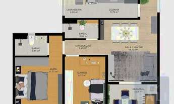 Imagem 2: Apartamento com 2 dormitórios à venda, 64 m² por R$ 229.990 - Residencial Portal da Mantiq