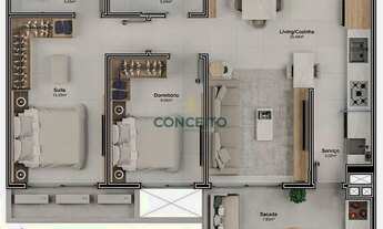Imagem 3: Apartamento Duplex com 2 quartos à venda, 106 m² no bairro Estreito - Florianópolis/SC