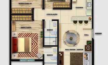 Imagem 3: Apartamento com 3 dormitórios à venda, 81 m² por R$ 427.531,60 - Blumenburg - Campo Bom/RS