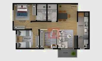 Imagem 4: Apartamento com 2 dormitórios à venda, 52 m² por R$ 254.500,00 - Universitário - Lajeado/R