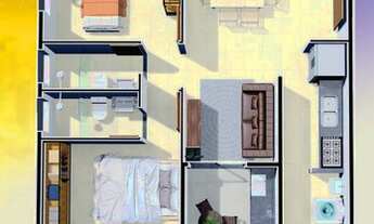 Imagem 4: Apartamento para venda com 65 metros quadrados com 2 quartos em Caiçara - Praia Grande - S