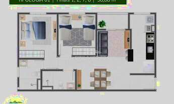 Imagem 4: Apartamento em lançamento com 2 dormitórios à venda, 54 m² por R$ 204.000 - Jardim Cherves