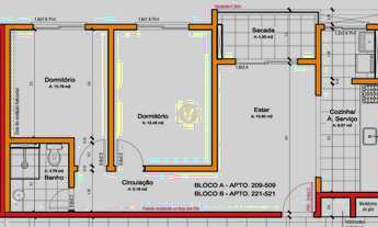 Imagem 2: Apartamento 2 dormitórios, sacada com (espera) churrasqueira e vaga de garagem