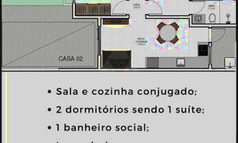Imagem 6: CASA À VENDA COM 2 DORMITÓRIOS, SENDO 1 SUÍTE, 47m², R$205.000,00, BAIRRO ITAJUBA, BARRA