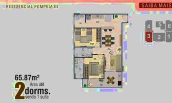 Imagem 2: Apto de 2 Dorm c/ SUITE, LAZER COMPLETO, 65 m? de area util. Bairro: Ocian
