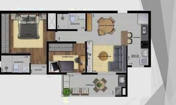 Imagem 7: Apartamento com 2 dormitórios à venda, 69 m² por R$ 371.000,00 - Parque das Nações - Santo