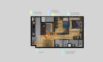 Imagem 4: Apartamento com 2 quartos com Suíte, 52 m² no Tingui