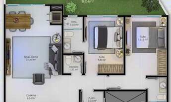 Imagem 2: Apartamento garden 2 suítes, 73m², Ingleses-SC