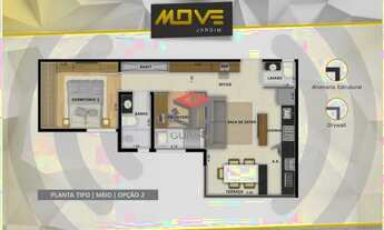 Imagem 6: Apartamento à venda 2 quartos 1 suíte 1 vaga MOVE Jardim Jardim - Santo André - SP