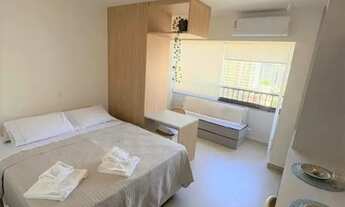 Imagem 3: Studio de 1 quarto, mobiliado, com varanda, linda vista e ótima estrutura no prédio. Perto