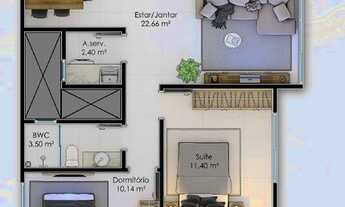 Imagem 2: Apartamento 2 dorm com suíte, 73m², Ingleses-SC