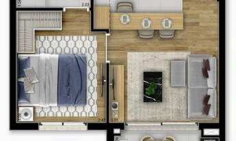 Imagem 4: Apartamento com 1 dormitório à venda, 33 m² por R$ 365.500,00 - Jardim Esplanada - São Jos