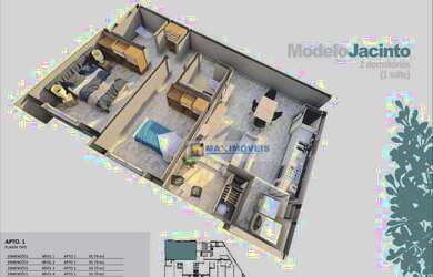 Imagem 3: Apartamento com 2 dormitórios à venda, 58 m² por R$ 423.906,00 - Vila Gardênia - Atibaia/S