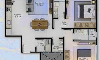 Imagem 2: Apartamento garden 2 suítes, 69m², Ingleses-SC
