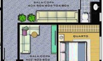 Imagem: Flat à venda, 40 m² por R$ 490.000,00