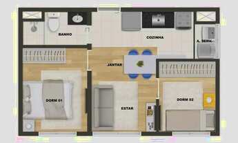 Imagem 3: Apto Alugar Brasilândia 2 Quartos Piscina R$1100