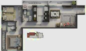Imagem 2: Apartamento à venda, 2 quartos, 1 suíte, 2 vagas, Santa Mônica - Uberlândia/MG