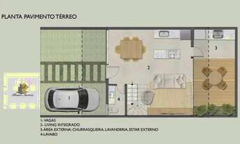 Imagem 3: Sobrado para Venda em Curitiba, Xaxim, 3 dormitórios, 1 suíte, 3 banheiros, 2 vagas
