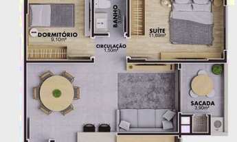 Imagem 2: 5º andar. Apart. 2 dorm. suíte, 2 elev. churrasq. na sacada,vg livre e coberta - AP827