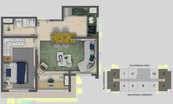 Imagem 3: Apartamento com 1 quarto, 45m2, à venda em São Paulo, Campo Belo