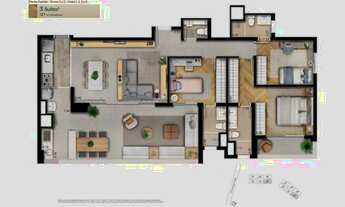 Imagem 2: APARTAMENTO 127,55M², 3 SUÍTES, VARANDA GOURMET COM 2 VAGAS A VENDA - LAPA - ZONA OESTE