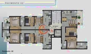 Imagem 4: Cobertura com 2 dormitórios à venda, 91 m² por R$ 414.000,00 - Jardim Santo Alberto - Sant