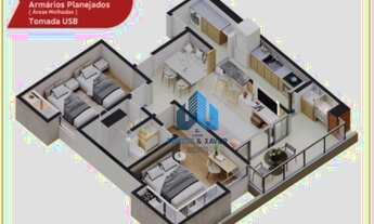 Imagem 3: Apartamento com 2 quartos (1 suíte) com 2 vagas, 71 m² por R$ 407.380 - São Pedro - Juiz d