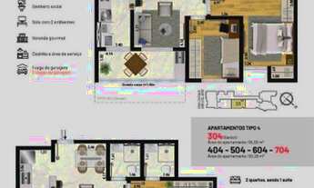 Imagem 5: Cobertura com 2 quartos à venda, 109 m² por R$ 441.000 - Santa Catarina - Juiz de Fora/MG