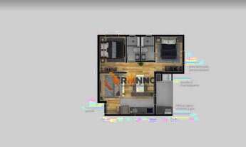 Imagem 2: Apartamento com 2 quartos com Suíte, 52 m² no Tingui