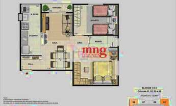 Imagem 2: Apartamento de 2 quartos - Condominio DEZ Nova Iguacu - 53 m2 V