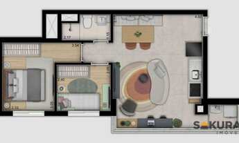 Imagem 2: Apartamento com 2 dormitórios à venda, 45 m² por R$ 854.000,00 - Pinheiros - São Paulo/SP