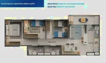 Imagem 2: NI - Oportunidade de morar bem, Edf Liberdade Life Clube, 51m², Varanda, Suite, 2 quartos
