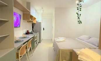 Imagem 5: Studio de 1 quarto, mobiliado, com varanda, linda vista e ótima estrutura no prédio. Perto