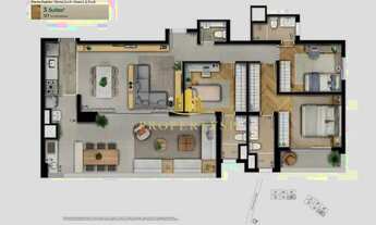 Imagem 2: Apartamento à venda 127m² 3 suítes 2 vagas no bairro Vila Anastácio - São Paulo/SP, Zona O