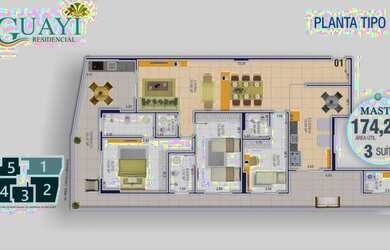 Imagem 3: 3 suítes com VISTA PARA O MAR e vagas demarcadas