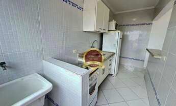 Imagem 6: Apartamento 1 dormitório com varanda e vista mar e churrasqueira a carvao