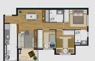 Imagem 5: Apartamento para venda tem 67 metros quadrados com 3 quartos 1 suíte na promoção agora R$6