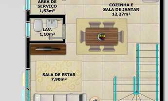 Imagem 6: SOBRADO GEMINADO no AVENTUREIRO com 2 quartos para VENDA, 60 m²