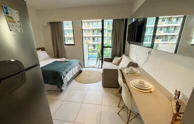 Imagem: Vendo flat mobiliado em muro alto