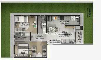 Imagem 4: Apartamento Garden Com 2 dormitórios sendo 1 suíte - Afonso Pena - São José dos Pinhais/PR