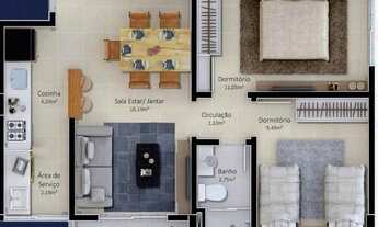 Imagem 6: APARTAMENTO A VENDA COM 2 QUARTOS COM GARAGEM NO BAIRRO ANA MARIA