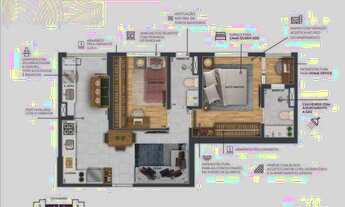 Imagem 3: Apartamento com 2 dormitórios à venda, 54 m² por R$ 499.800,00 - Jardim Satélite - São Jos