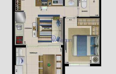 Imagem 2: Apartamento Garden com 1 dormitório à venda, 69 m² por R$ 901.189,00 - Campo Belo - São Pa